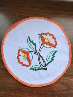 Handmade Embroidered Cloth Tortilla Warmer 11" Floral Tortillero